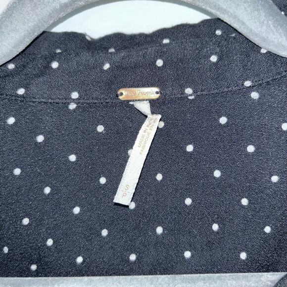 Free People This Town Long Sleeve Polka Dot Shirt Dress | Size Small - Picture 12 of 15